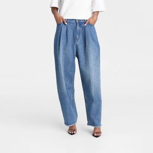 KBB by Kahlana -  Women's High-Rise Barrel Leg 'The D Blue